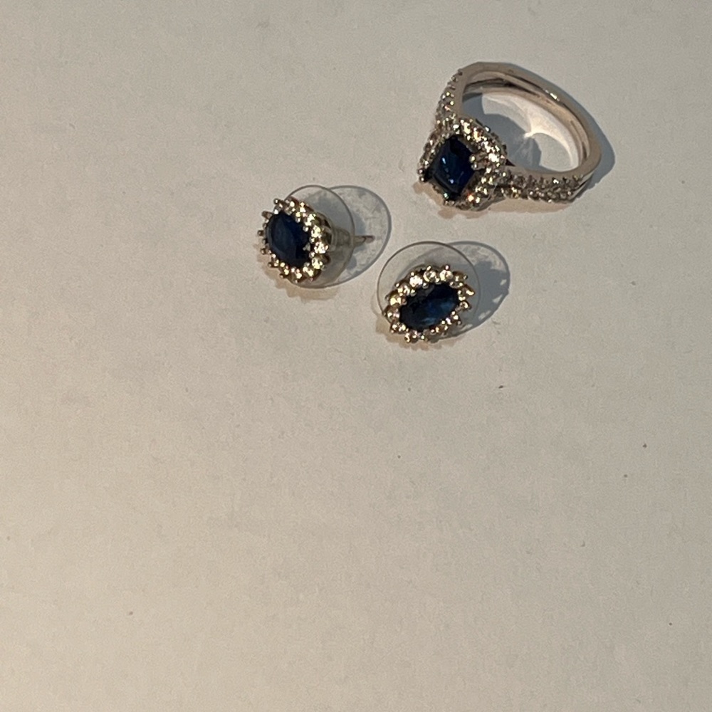 Sapphire ring and earrings